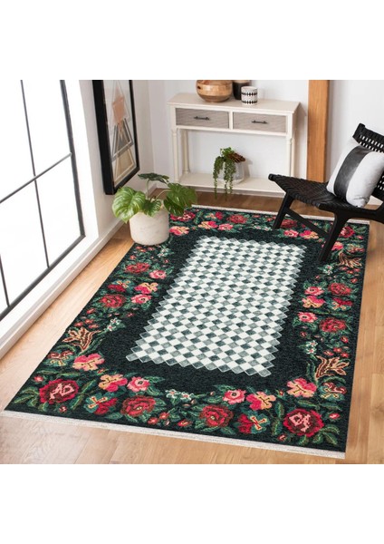 Kırmızı Karabağ Modern Etnik Desenli Halı | Makinada Yıkanabilir | Hav Toz Vermez | Leke Tutmayaz | Kaymaz Taban | Dijital Makine Baskı | Salon Yolluk Mutfak Halısı fiyatları