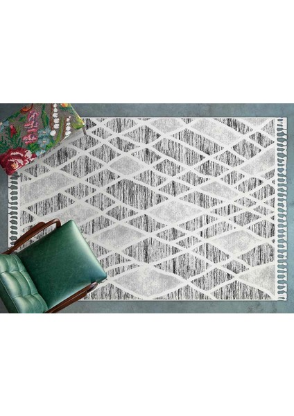 Gri Geometrik Modern Etnik Desenli Halı | Makinada Yıkanabilir | Hav Toz Vermez | Leke Tutmayaz | Kaymaz Taban | Dijital Makine Baskı | Salon Yolluk Mutfak Halısı modelleri