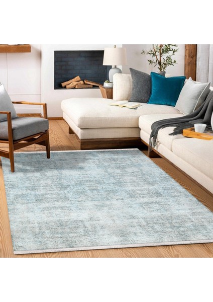 Mavi Soyut Modern Etnik Desenli Halı | Makinada Yıkanabilir | Hav Toz Vermez | Leke Tutmayaz | Kaymaz Taban | Dijital Makine Baskı | Salon Yolluk Mutfak Halısı modelleri