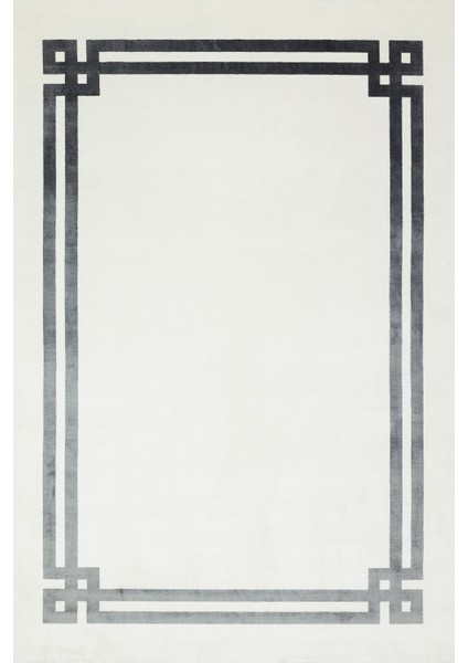 Siyah Çerçeveli Modern Etnik Desenli Halı | Makinada Yıkanabilir | Hav Toz Vermez | Leke Tutmayaz | Kaymaz Taban | Dijital Makine Baskı | Salon Yolluk Mutfak Halısı