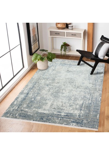 Mavi Soyut Modern Etnik Desenli Halı | Makinada Yıkanabilir | Hav Toz Vermez | Leke Tutmayaz | Kaymaz Taban | Dijital Makine Baskı | Salon Yolluk Mutfak Halısı modelleri