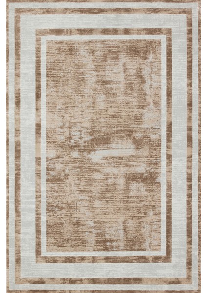 Krem Çerçeveli Modern Etnik Desenli Halı | Makinada Yıkanabilir | Hav Toz Vermez | Leke Tutmayaz | Kaymaz Taban | Dijital Makine Baskı | Salon Yolluk Mutfak Halısı