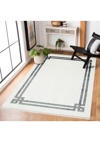 Siyah Çerçeveli Modern Etnik Desenli Halı | Makinada Yıkanabilir | Hav Toz Vermez | Leke Tutmayaz | Kaymaz Taban | Dijital Makine Baskı | Salon Yolluk Mutfak Halısı fiyatları