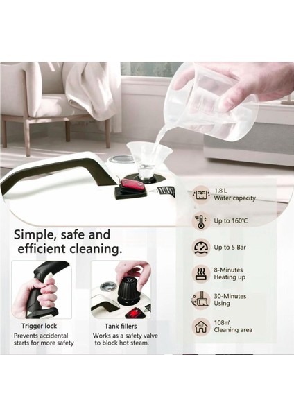 Çok Fonksiyonlu Beyaz Buharlı Temizleyici, Pratik ve Güçlü Temizlik Araçları fırsatları