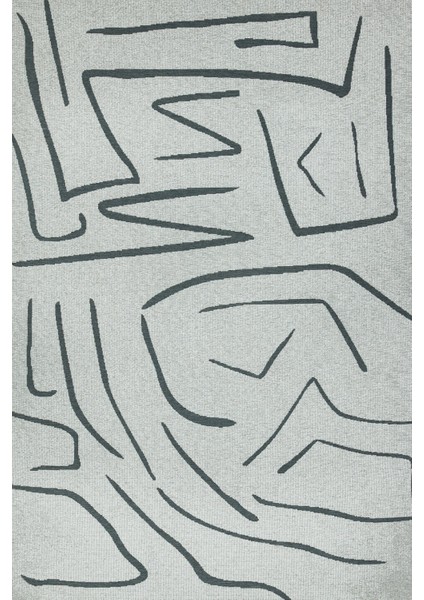 Gri Soyut Modern Etnik Desenli Halı | Makinada Yıkanabilir | Hav Toz Vermez | Leke Tutmayaz | Kaymaz Taban | Dijital Makine Baskı | Salon Yolluk Mutfak Halısı