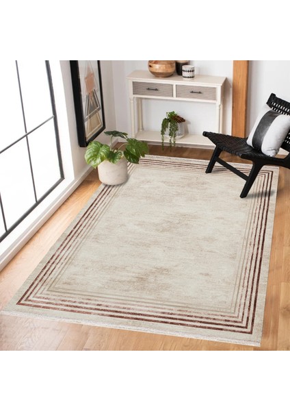 Krem Çerçeveli Modern Etnik Desenli Halı | Makinada Yıkanabilir | Hav Toz Vermez | Leke Tutmayaz | Kaymaz Taban | Dijital Makine Baskı | Salon Yolluk Mutfak Halısı fiyatları