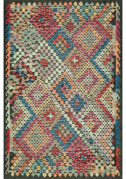 Gri Etnik Modern Etnik Desenli Halı | Makinada Yıkanabilir | Hav Toz Vermez | Leke Tutmayaz | Kaymaz Taban | Dijital Makine Baskı | Salon Yolluk Mutfak Halısı