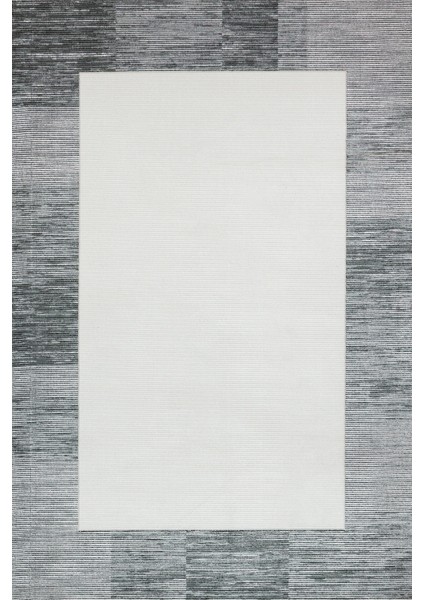 Gri Çerçeveli Modern Etnik Desenli Halı | Makinada Yıkanabilir | Hav Toz Vermez | Leke Tutmayaz | Kaymaz Taban | Dijital Makine Baskı | Salon Yolluk Mutfak Halısı