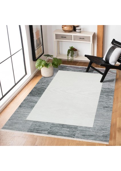Gri Çerçeveli Modern Etnik Desenli Halı | Makinada Yıkanabilir | Hav Toz Vermez | Leke Tutmayaz | Kaymaz Taban | Dijital Makine Baskı | Salon Yolluk Mutfak Halısı modelleri