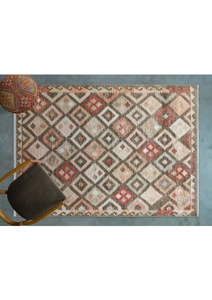 Kahve Etnik Modern Etnik Desenli Halı | Makinada Yıkanabilir | Hav Toz Vermez | Leke Tutmayaz | Kaymaz Taban | Dijital Makine Baskı | Salon Yolluk Mutfak Halısı modelleri