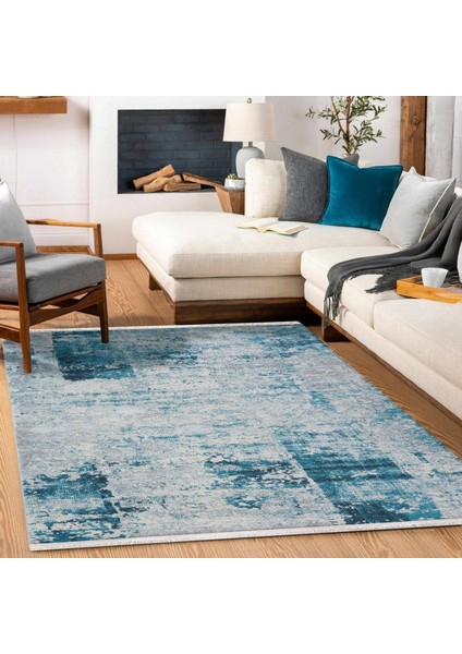 Mavi Modern Modern Etnik Desenli Halı | Makinada Yıkanabilir | Hav Toz Vermez | Leke Tutmayaz | Kaymaz Taban | Dijital Makine Baskı | Salon Yolluk Mutfak Halısı modelleri