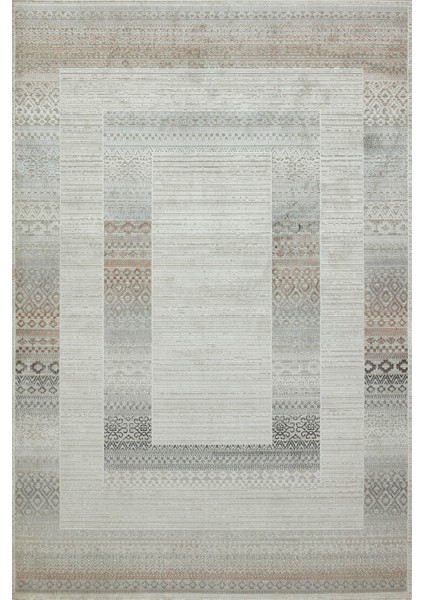 Krem Soyut Modern Etnik Desenli Halı | Makinada Yıkanabilir | Hav Toz Vermez | Leke Tutmayaz | Kaymaz Taban | Dijital Makine Baskı | Salon Yolluk Mutfak Halısı
