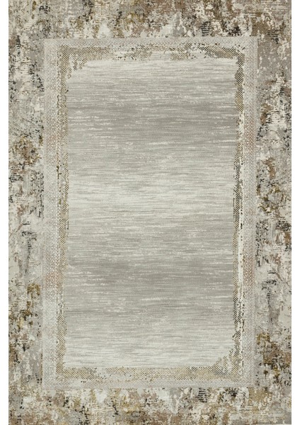 Krem Çerçeveli Modern Etnik Desenli Halı | Makinada Yıkanabilir | Hav Toz Vermez | Leke Tutmayaz | Kaymaz Taban | Dijital Makine Baskı | Salon Yolluk Mutfak Halısı