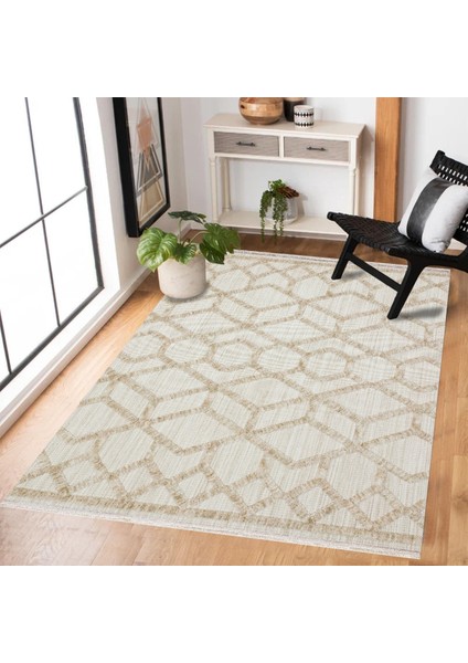 Bej Geometrik Modern Etnik Desenli Halı | Makinada Yıkanabilir | Hav Toz Vermez | Leke Tutmayaz | Kaymaz Taban | Dijital Makine Baskı | Salon Yolluk Mutfak Halısı fiyatları