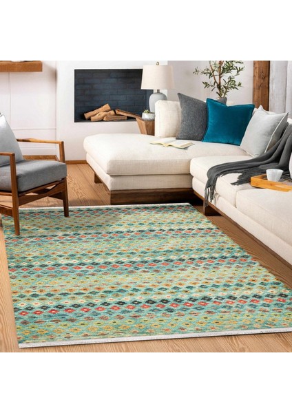 Mavi Geometrik Modern Etnik Desenli Halı | Makinada Yıkanabilir | Hav Toz Vermez | Leke Tutmayaz | Kaymaz Taban | Dijital Makine Baskı | Salon Yolluk Mutfak Halısı fiyatları