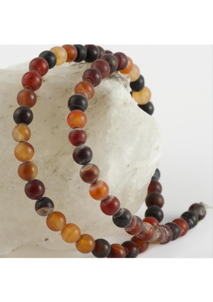 Allzey 6 mm Mat Akik Taşı-Kahverengi fiyatları