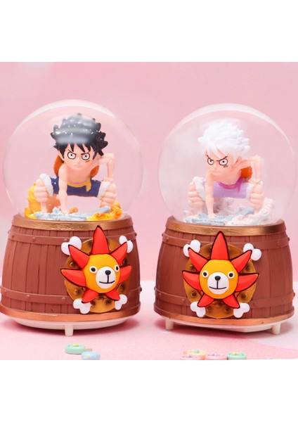 One Piece Luffy Figürlü Temalı Büyük Boy Püskürtmeli Müzikli Işıklı Kar Küresi modelleri