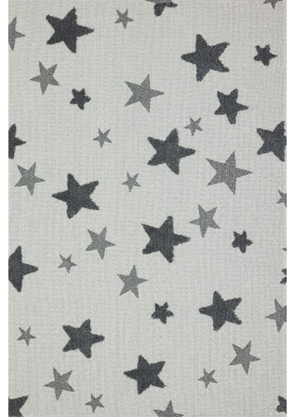 Antrasit Yıldız Modern Etnik Desenli Halı | Makinada Yıkanabilir | Hav Toz Vermez | Leke Tutmayaz | Kaymaz Taban | Dijital Makine Baskı | Salon Yolluk Mutfak Halısı