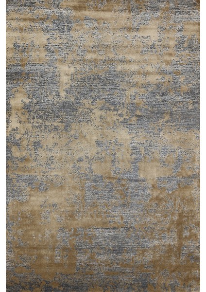 Altın Soyut Modern Etnik Desenli Halı | Makinada Yıkanabilir | Hav Toz Vermez | Leke Tutmayaz | Kaymaz Taban | Dijital Makine Baskı | Salon Yolluk Mutfak Halısı