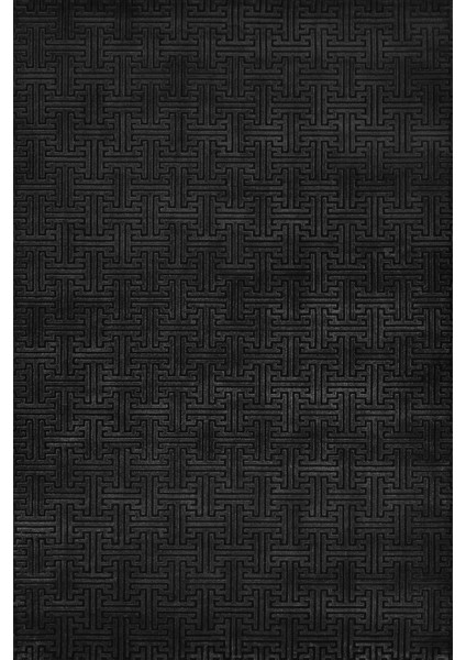 Siyah Geometrik Modern Etnik Desenli Halı | Makinada Yıkanabilir | Hav Toz Vermez | Leke Tutmayaz | Kaymaz Taban | Dijital Makine Baskı | Salon Yolluk Mutfak Halısı
