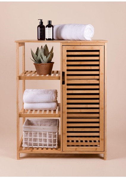 Bambu 4 Katlı Kapaklı Düzenleyici Dolap Raf 87X66X33 cm fiyatları