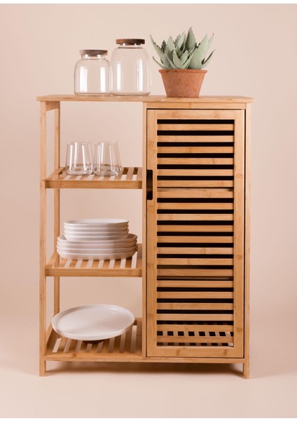 Bambu 4 Katlı Kapaklı Düzenleyici Dolap Raf 87X66X33 cm modelleri