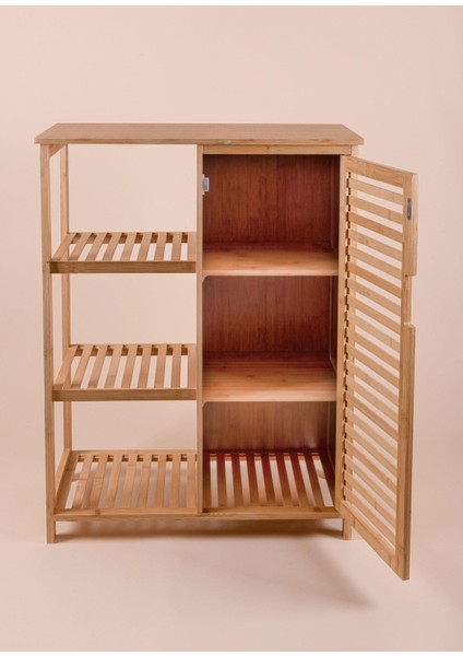 Bambu 4 Katlı Kapaklı Düzenleyici Dolap Raf 87X66X33 cm fırsatları