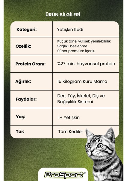 Prosport Renkli Yetişkin Kedi Maması 15KG modelleri