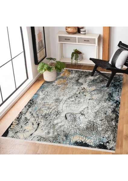 Mavi Modern Modern Etnik Desenli Halı | Makinada Yıkanabilir | Hav Toz Vermez | Leke Tutmayaz | Kaymaz Taban | Dijital Makine Baskı | Salon Yolluk Mutfak Halısı fiyatları