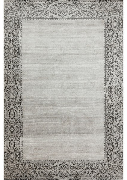 Gri Çerçeveli Modern Etnik Desenli Halı | Makinada Yıkanabilir | Hav Toz Vermez | Leke Tutmayaz | Kaymaz Taban | Dijital Makine Baskı | Salon Yolluk Mutfak Halısı