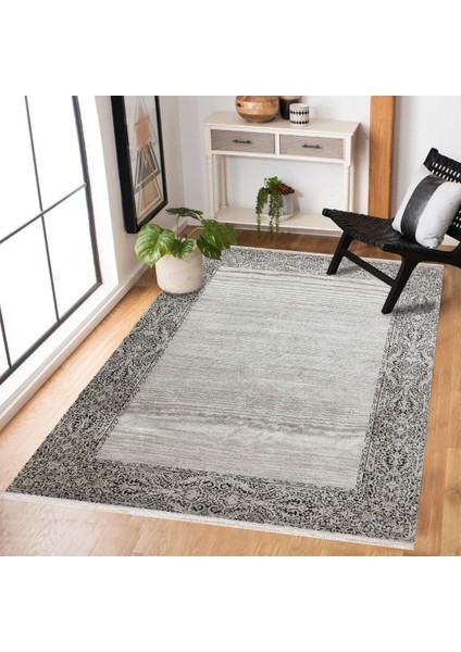 Gri Çerçeveli Modern Etnik Desenli Halı | Makinada Yıkanabilir | Hav Toz Vermez | Leke Tutmayaz | Kaymaz Taban | Dijital Makine Baskı | Salon Yolluk Mutfak Halısı fiyatları