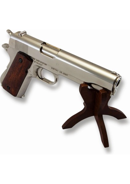 Denix Dekoratif Otomatik 45 Kalibre Gümüş M1911A1 Tabanca, Amerika 1911 fırsatları