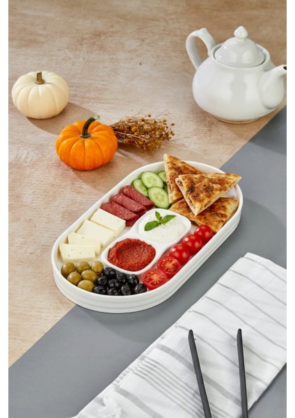 Kahvaltı ve Sunum Için Porselen Servis Tabağı 32,5X17 cm fiyatları