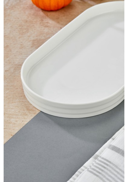 Kahvaltı ve Sunum Için Porselen Servis Tabağı 32,5X17 cm modelleri