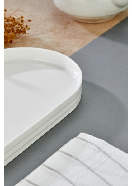 Kahvaltı ve Sunum Için Porselen Servis Tabağı 32,5X17 cm fırsatları