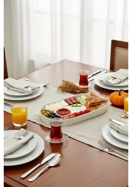 Kahvaltı ve Sunum Için Porselen Servis Tabağı 32,5X17 cm indirimleri