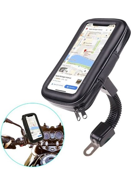 Bisiklet Motosiklet Scooter Atv Telefon Tutucu Fermuarlı Ayna Bağlantılı fiyatları