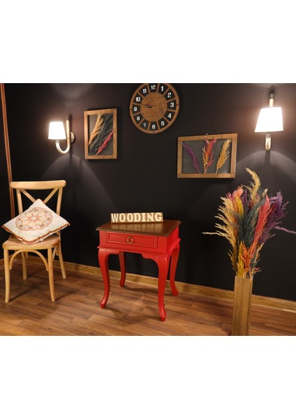 Çekmeceli Masif Kırmızı Ceviz Komodin - Yan Sehpa fiyatları