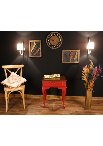 Çekmeceli Masif Kırmızı Ceviz Komodin - Yan Sehpa modelleri