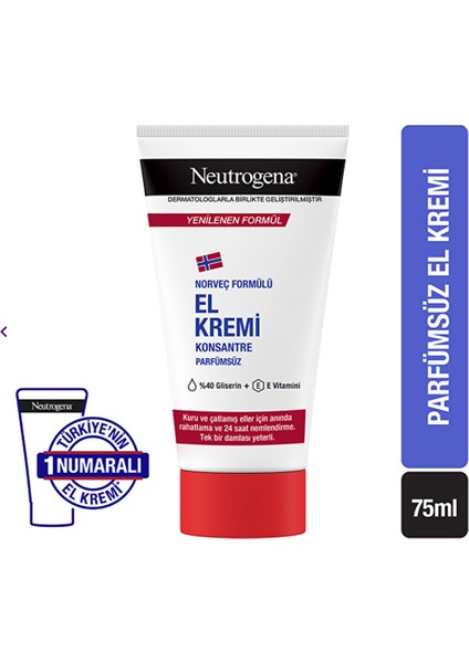 Norveç Formülü Kremi Konsantre Parfümsüz 75 ml