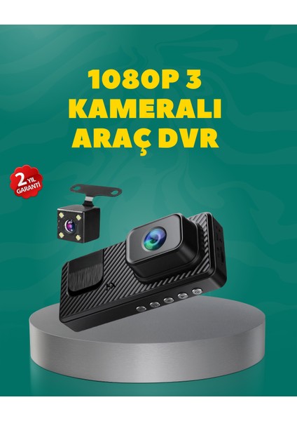 Allzey Full Hd 1080P Araç Kamerası | Gece Görüşlü, Döngü Kayıt ve Geri Görüş