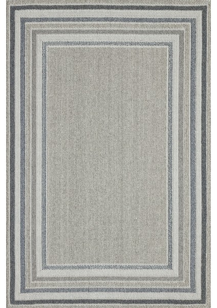 Mavi Çerçeveli Modern Etnik Desenli Halı | Makinada Yıkanabilir | Hav Toz Vermez | Leke Tutmayaz | Kaymaz Taban | Dijital Makine Baskı | Salon Yolluk Mutfak Halısı