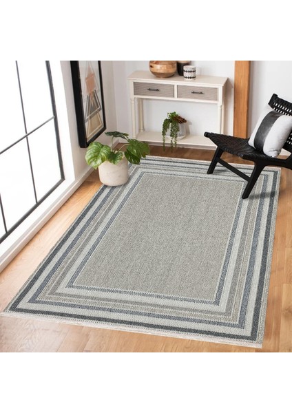Mavi Çerçeveli Modern Etnik Desenli Halı | Makinada Yıkanabilir | Hav Toz Vermez | Leke Tutmayaz | Kaymaz Taban | Dijital Makine Baskı | Salon Yolluk Mutfak Halısı fiyatları