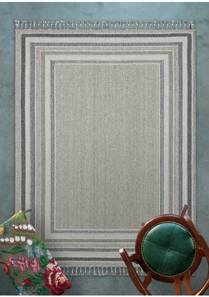 Mavi Çerçeveli Modern Etnik Desenli Halı | Makinada Yıkanabilir | Hav Toz Vermez | Leke Tutmayaz | Kaymaz Taban | Dijital Makine Baskı | Salon Yolluk Mutfak Halısı modelleri