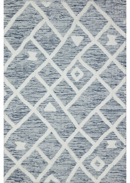 Mavi Etnik Modern Etnik Desenli Halı | Makinada Yıkanabilir | Hav Toz Vermez | Leke Tutmayaz | Kaymaz Taban | Dijital Makine Baskı | Salon Yolluk Mutfak Halısı