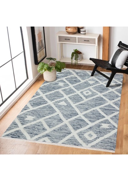 Mavi Etnik Modern Etnik Desenli Halı | Makinada Yıkanabilir | Hav Toz Vermez | Leke Tutmayaz | Kaymaz Taban | Dijital Makine Baskı | Salon Yolluk Mutfak Halısı fiyatları