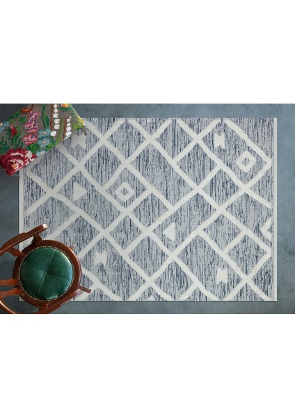 Mavi Etnik Modern Etnik Desenli Halı | Makinada Yıkanabilir | Hav Toz Vermez | Leke Tutmayaz | Kaymaz Taban | Dijital Makine Baskı | Salon Yolluk Mutfak Halısı modelleri