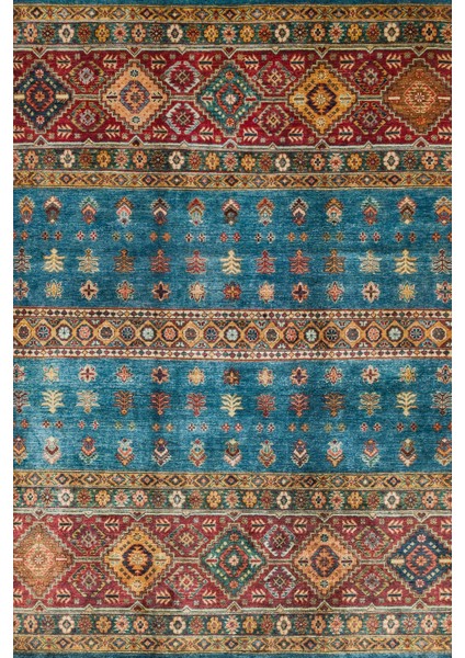 Mavi Etnik Modern Etnik Desenli Halı | Makinada Yıkanabilir | Hav Toz Vermez | Leke Tutmayaz | Kaymaz Taban | Dijital Makine Baskı | Salon Yolluk Mutfak Halısı