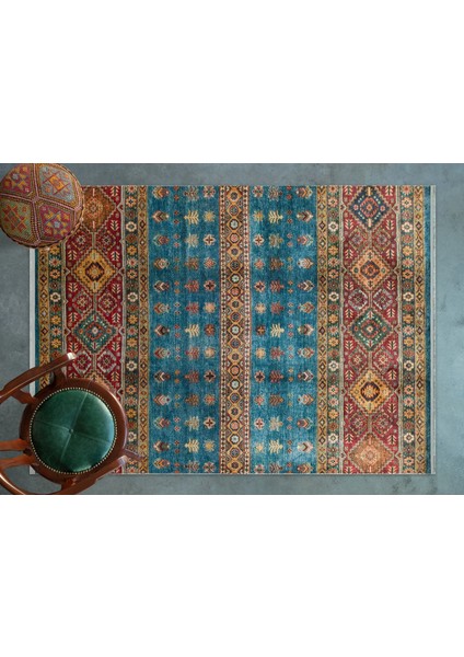 Mavi Etnik Modern Etnik Desenli Halı | Makinada Yıkanabilir | Hav Toz Vermez | Leke Tutmayaz | Kaymaz Taban | Dijital Makine Baskı | Salon Yolluk Mutfak Halısı fiyatları