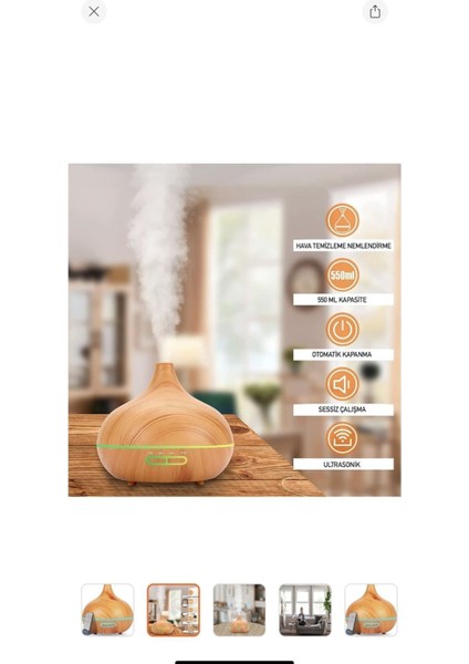 Büyük 550 ml Hava Nemlendirme ve Temizleme Cihazı, Bej, Yurt Dışı